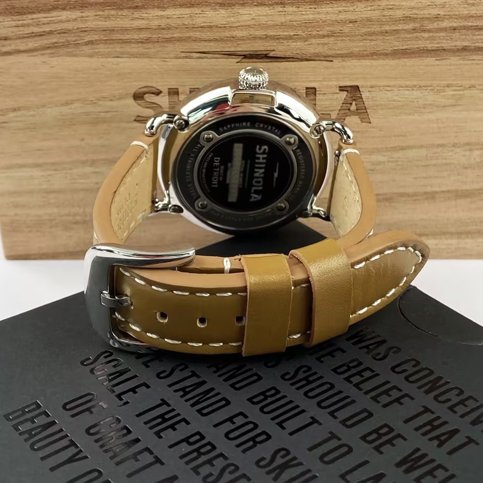 Shinola The Runwell Green Dial and Tan Leather Strap Men/Women Quartz Watch 41MM