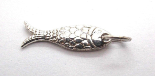 Acts Fish Pendant Charm .925 Sterling Silver