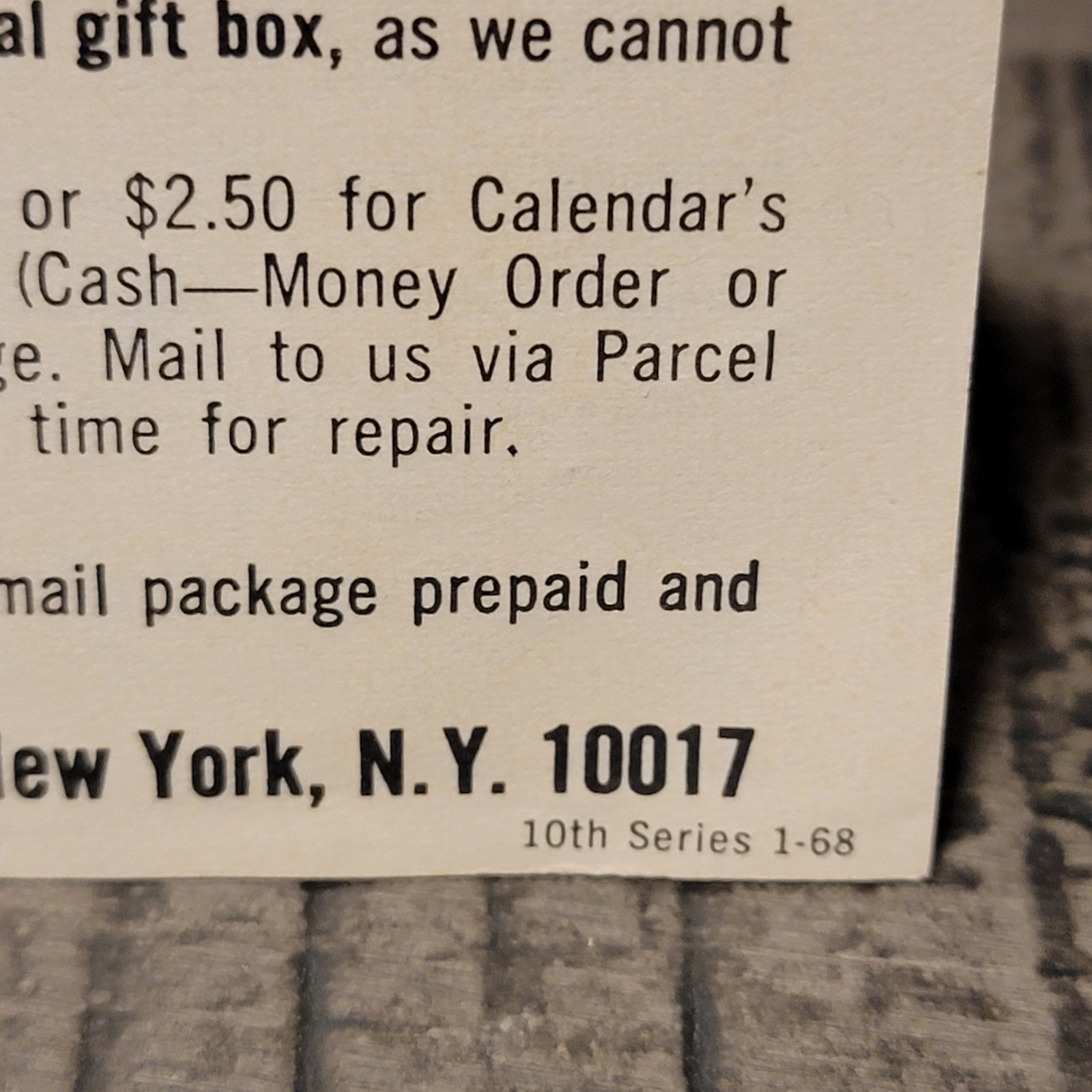 American Watch Service One Year Guarantee