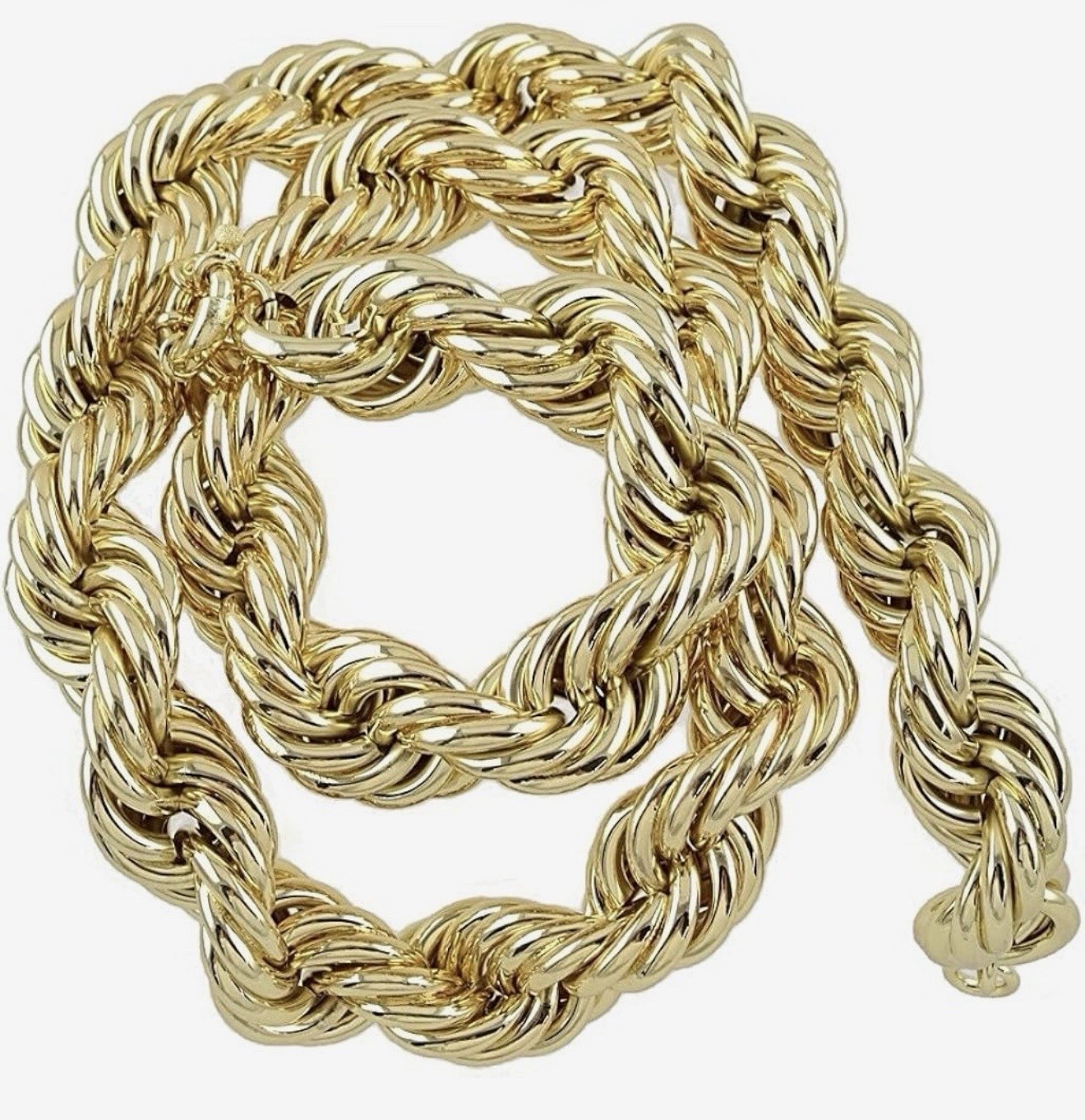 Bling Cartel Heavy 25mm Mens Hollow Thick Rope Dookie Chain 36″ Hip Hop Necklace