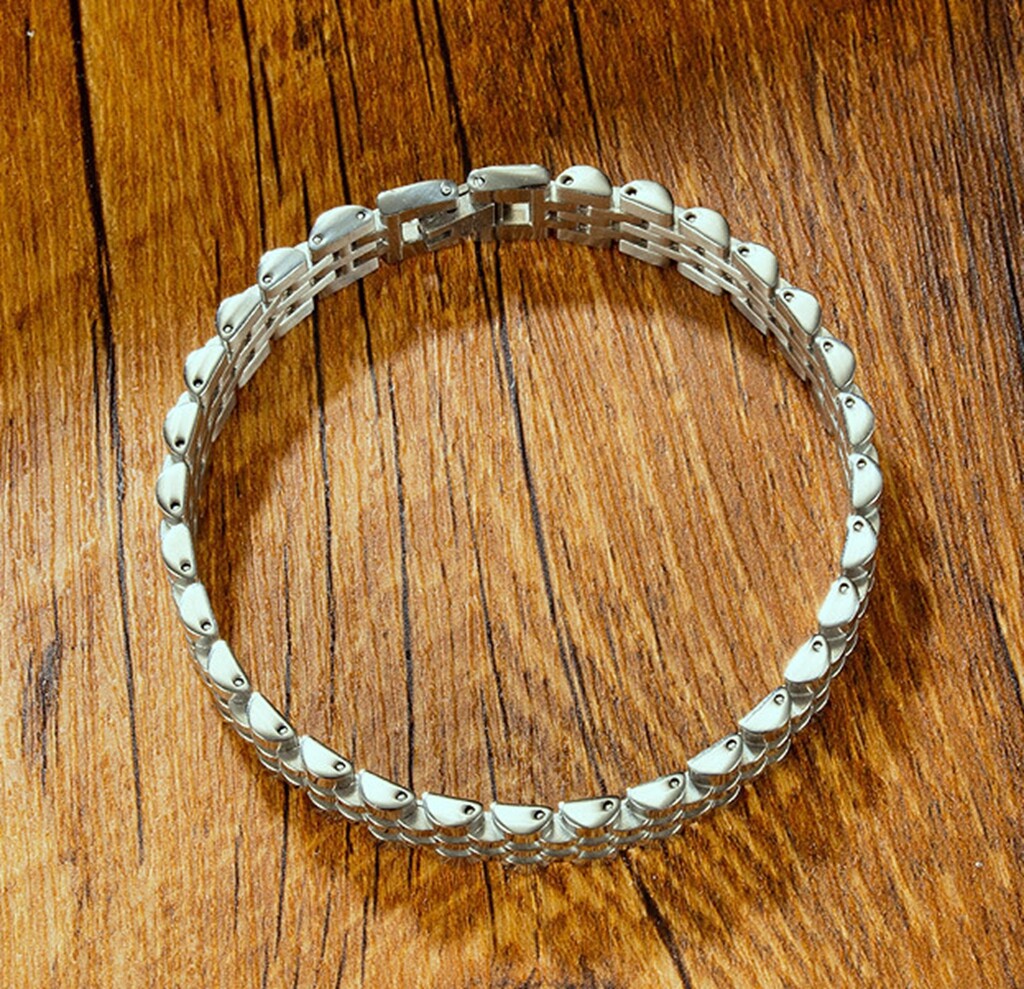 Hip Hop Fashion Men Boy Titanium Stainless Steel Chain Wrist Bracelet Bangle 8″
