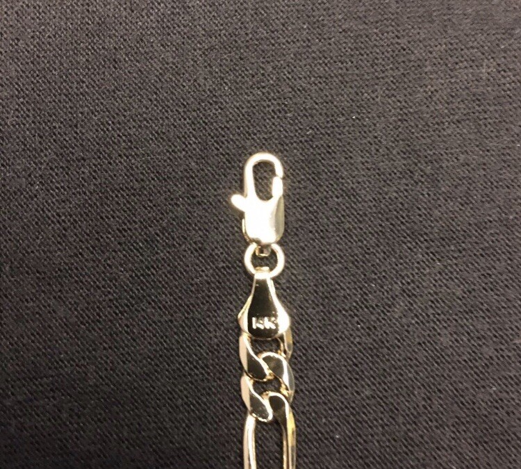 Gold Chain Figaro 24in 6mm and Figaro Bracelet 8in 6mm Bundle Set