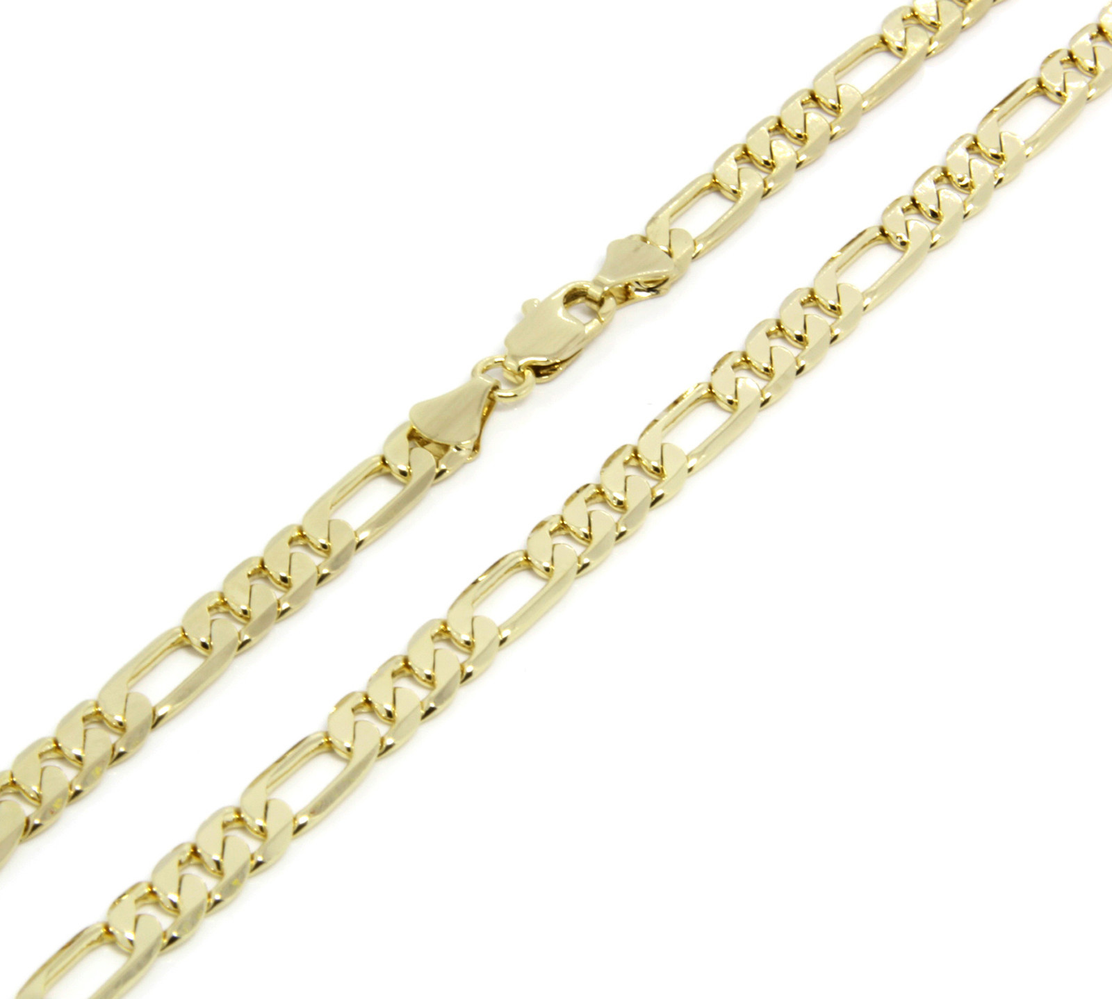 Mens 14K Gold Plated 3mm To 12mm Figaro Link Necklace Chain 24 Or 30 Inch