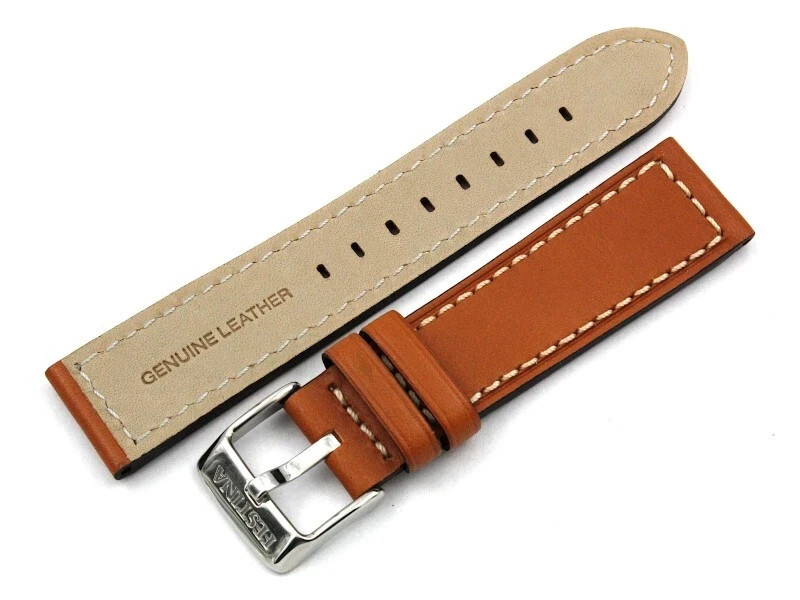 Feast Genuine Brown Leather 21/20mm Steel Pin Buckle Excellent Quality