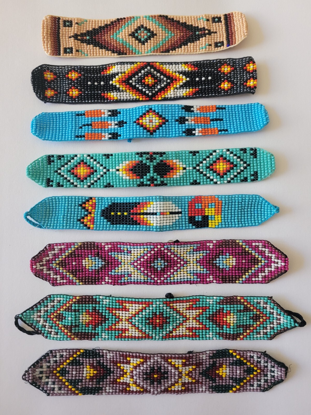 Native American Style Seed Beaded Adjustable Multi Color Bracelet