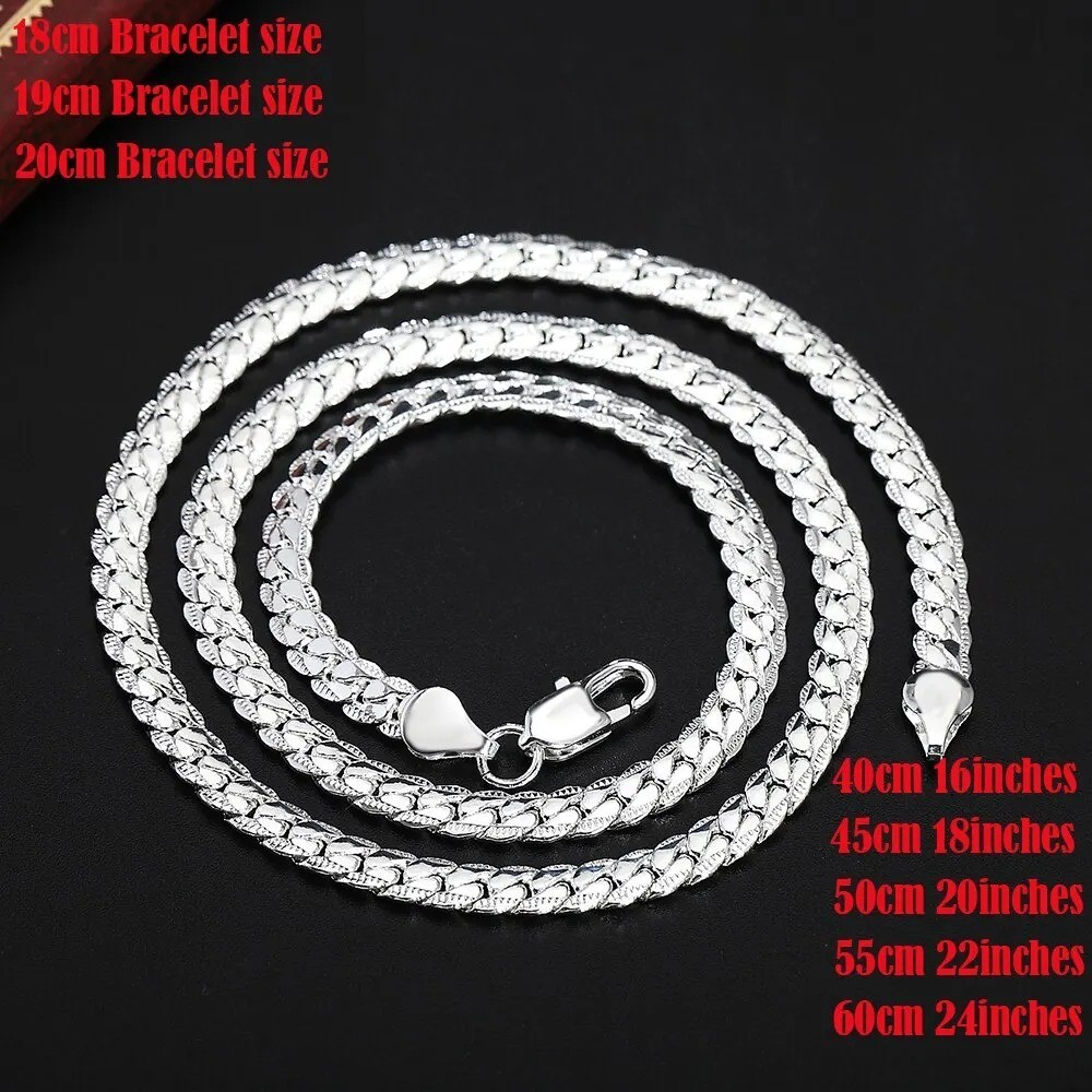 925 Silver Solid Silver Chain Necklace Jewelry Fashion Gift for Women Men