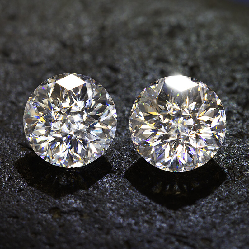Round Emperor Cut Super White Loose Moissanite Gemstone D Color VVS1 For Jewelry