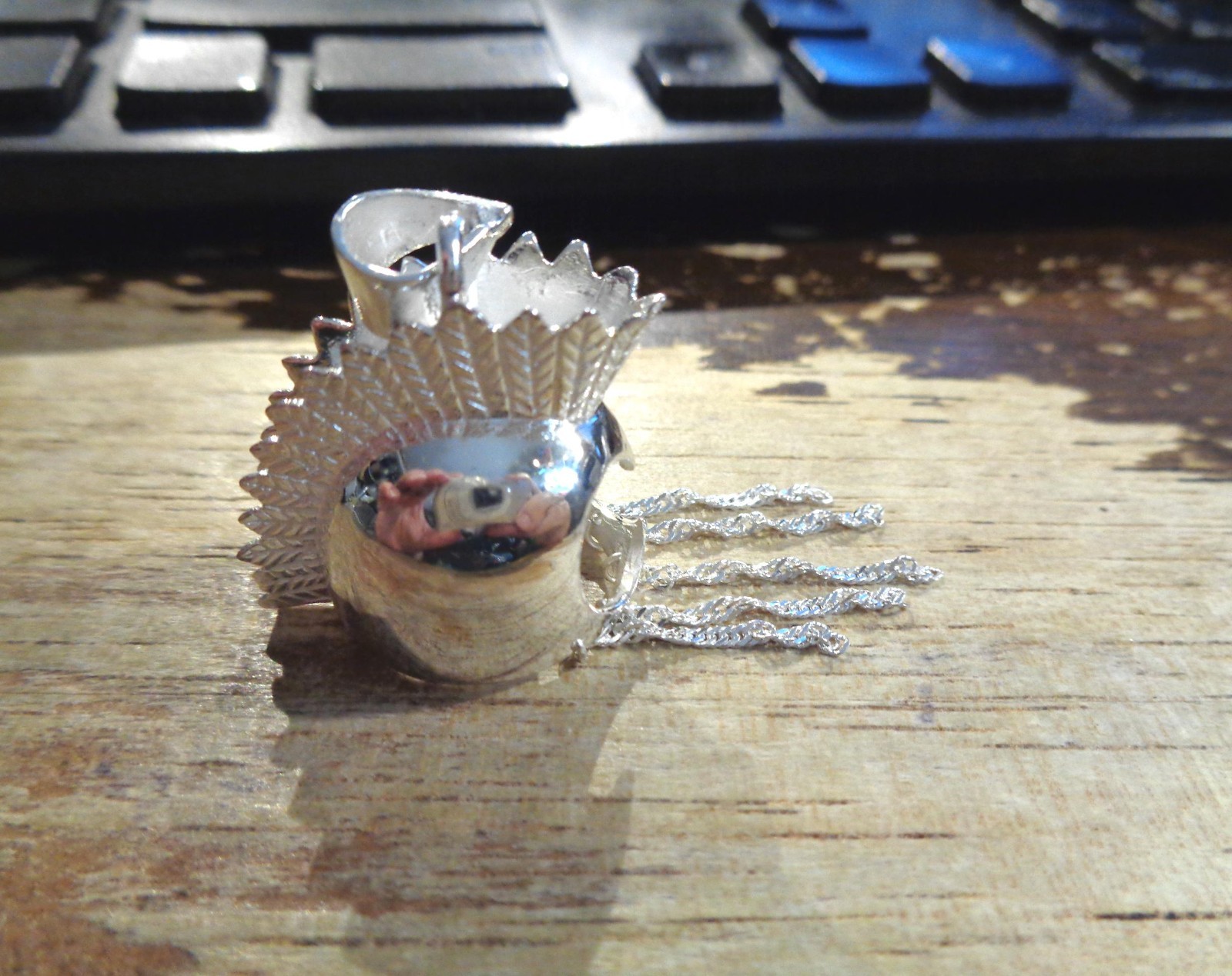 25MM HEAVY SOLID 925 STER SILVER HAWAIIAN WARRIOR MAHIOLE IKAIKA HELMET PENDANT