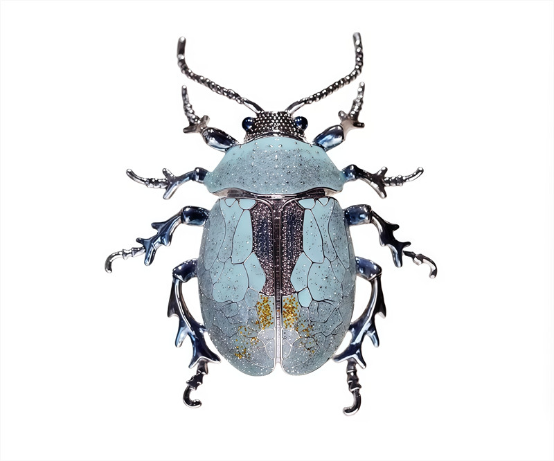 High quality Blue Beetle Insect Brooch, Original Design Enamel Beetle Brooch
