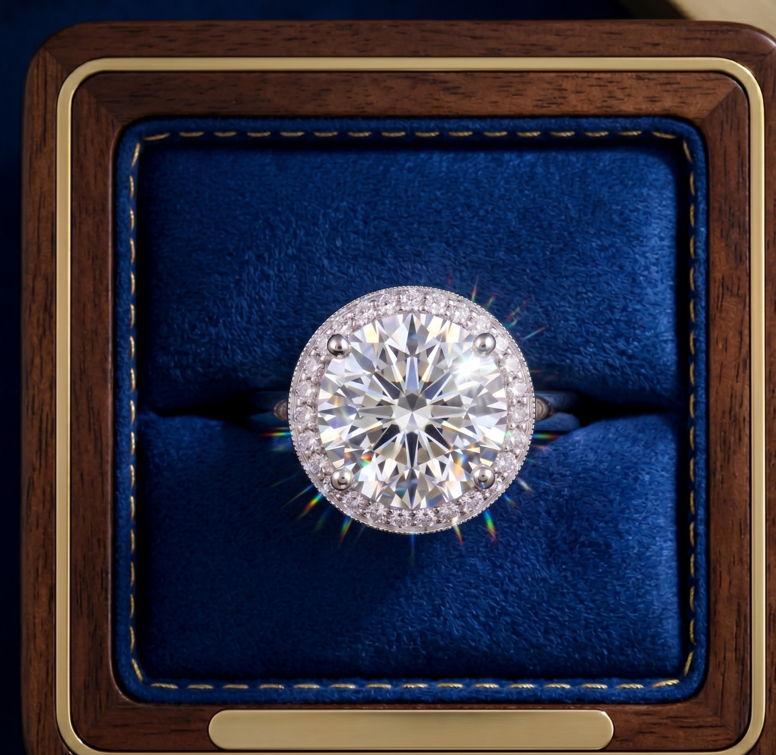 RARE 6.00 Ct Certified Round Shape White Natural Diamond Ring White Gold Finish