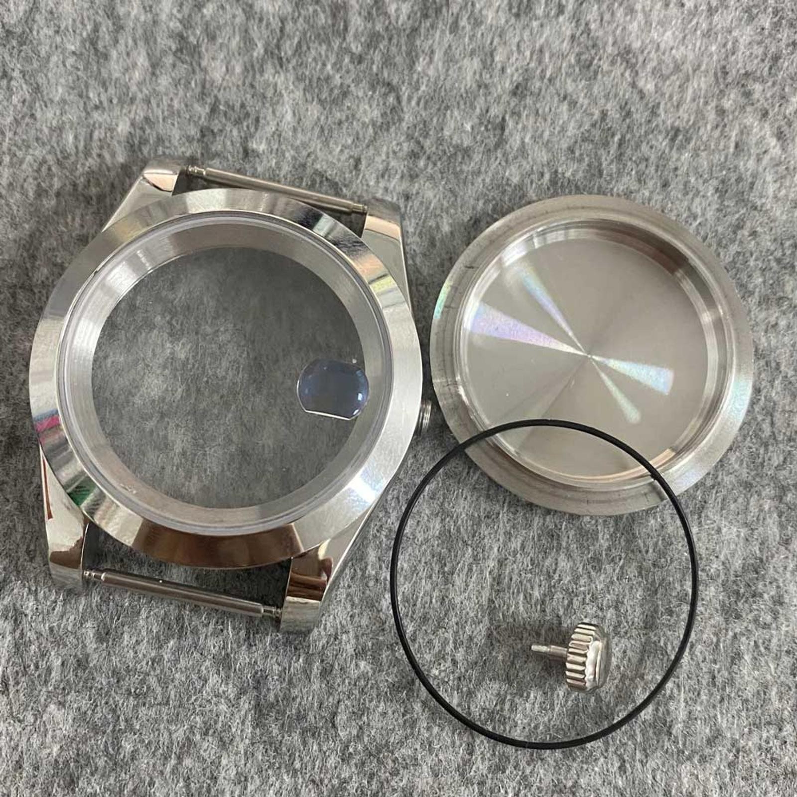 39mm Sapphire Glass Stainless Steel Watch Case w/ Magnifying For Seiko NH35/36,