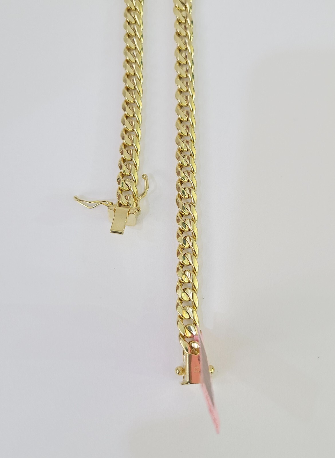 Real 14K Miami Cuban Link Chain Necklace Yellow Gold 24 inch 6mm Mens Hollow