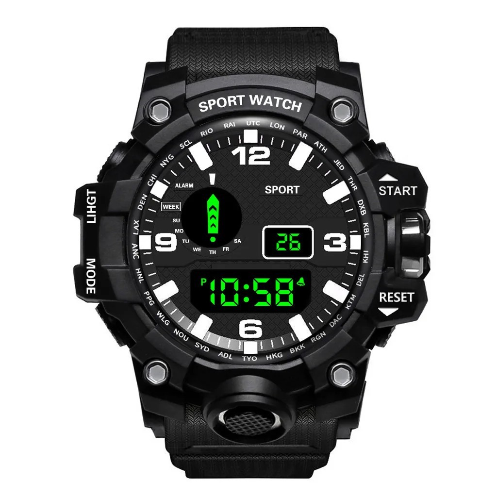Men Waterproof Digital Sports Watch Military Tactical LED Backlight Wristwatch