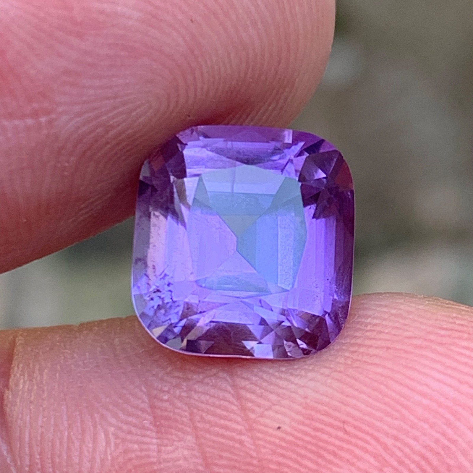 Natural Purple Amethyst 5 Carat Square Cushion Cut Loose Gemstone for Ring