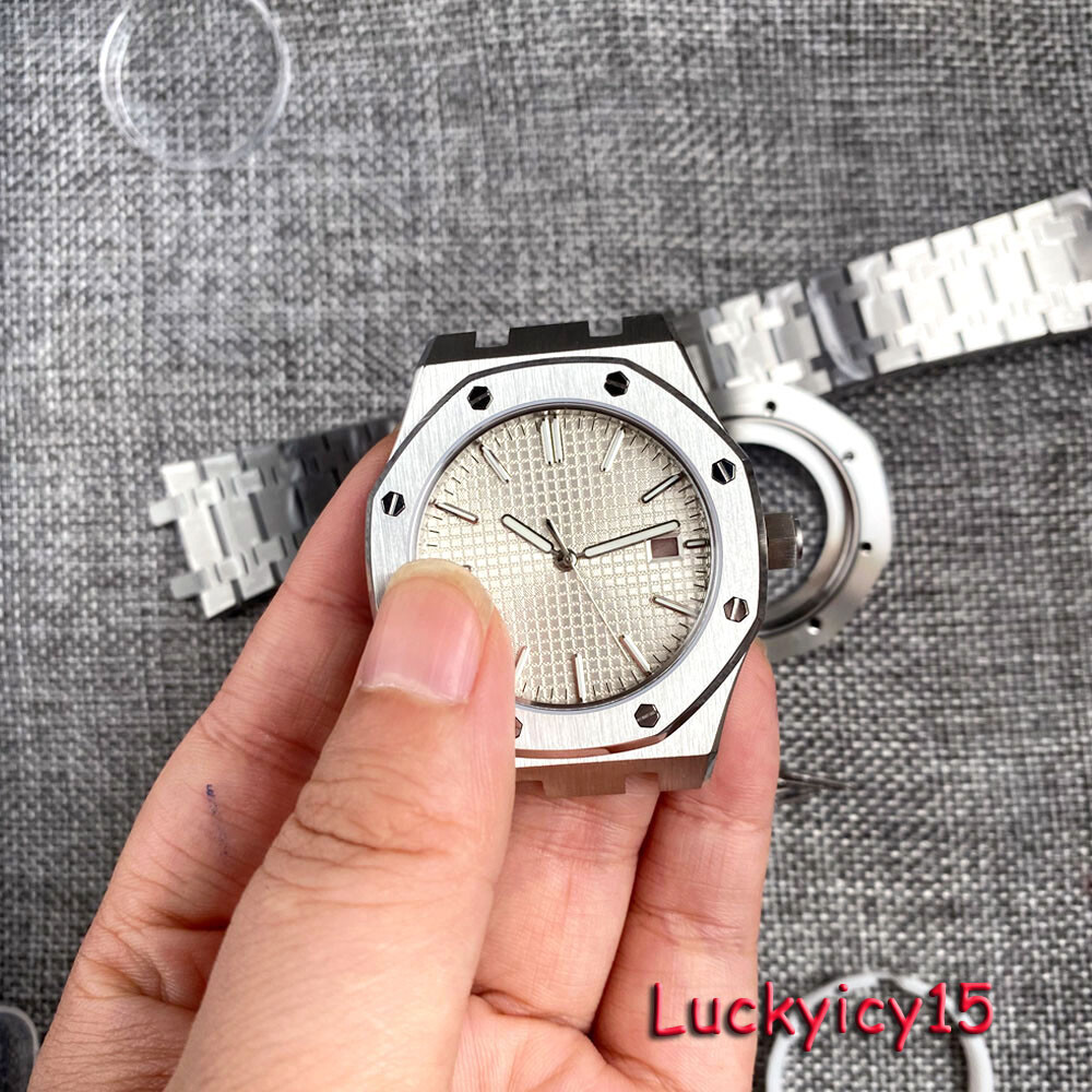 42mm Watch Case Bracelet For NH35 NH36 Automatic Black PVD Octagon Watch Case
