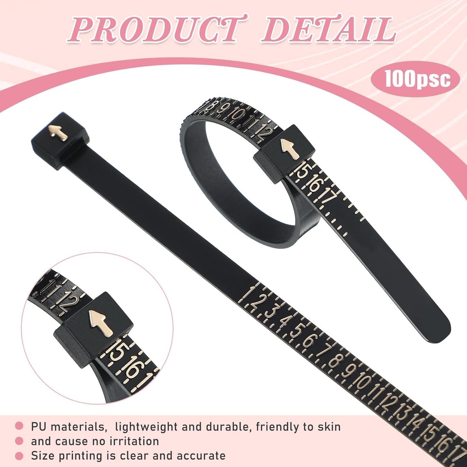 2PCS Ring Sizer Measure Tool Gauge Plastic Finger Sizing Finder Reusable 1-17
