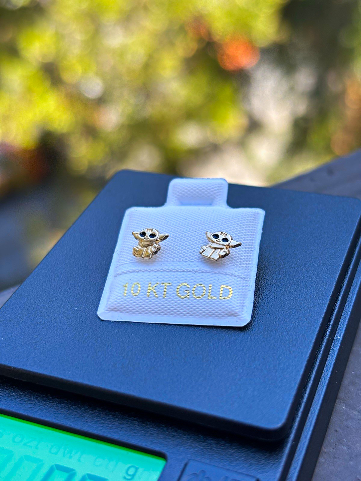 10K Yellow Gold Owl Stud Earrings No Stone Butterfly Back Lobe