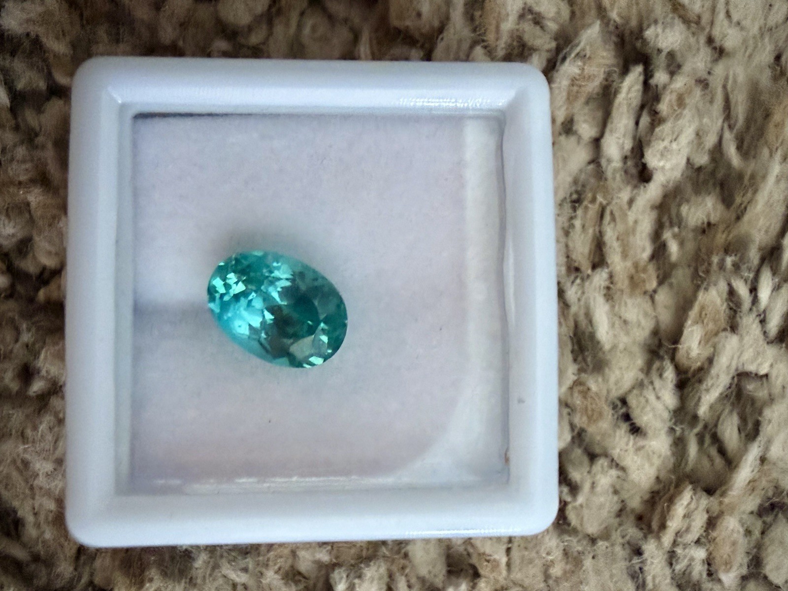 Loose Slightly Included Natural Teal Sapphire, Oval-Cut, 1 Piece
