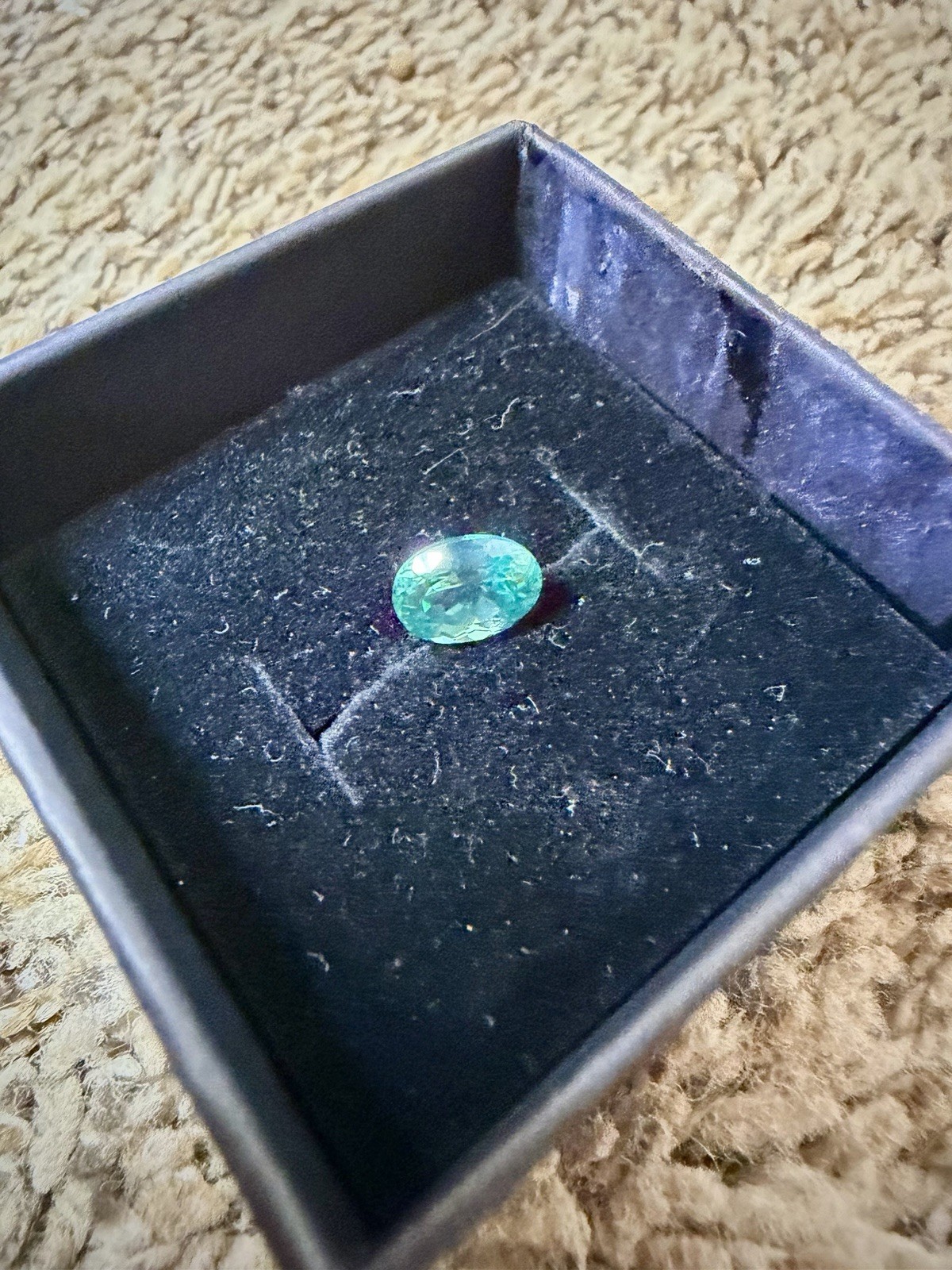 Loose Slightly Included Natural Teal Sapphire, Oval-Cut, 1 Piece