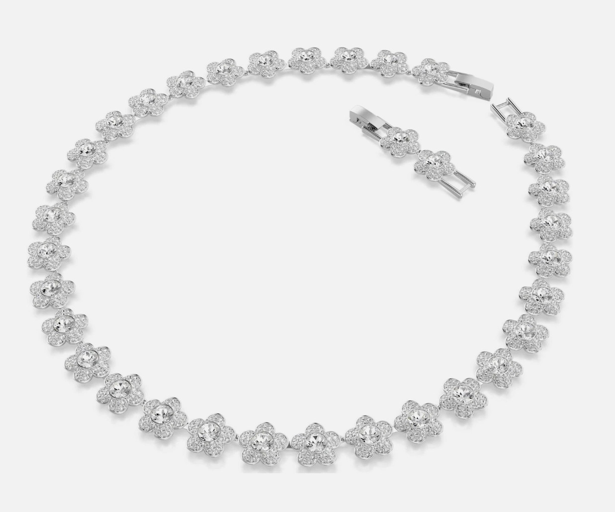 Swarovski Ariana Grande x Swarovski Necklace, Round Cut, Flower, White, Rhodium
