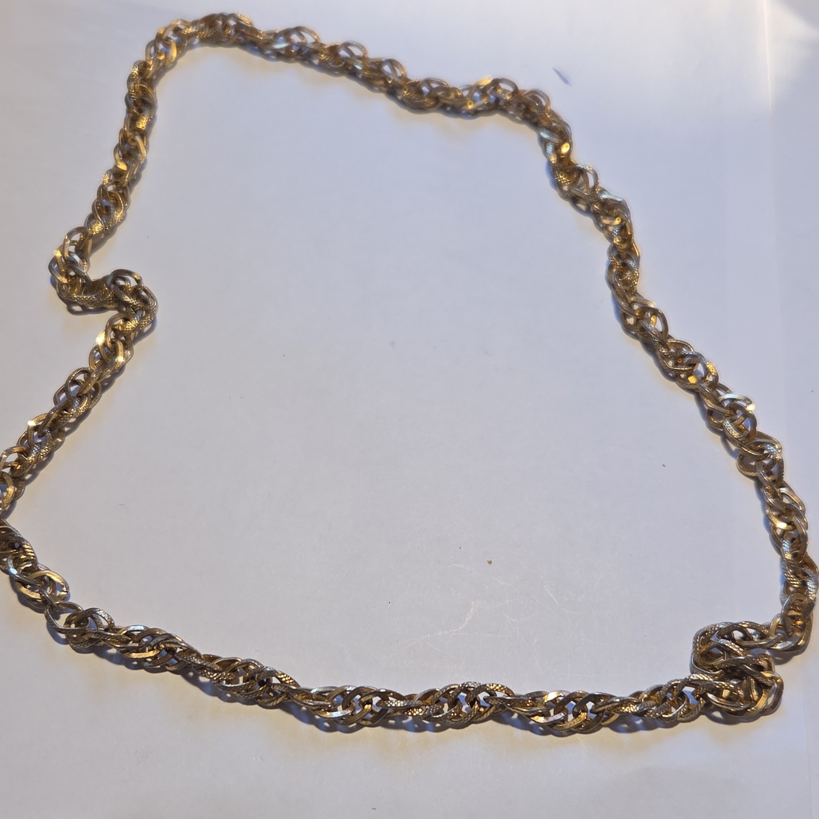 Tifari Gold Tone Rope Chain Necklace, Metal Chain Style, No Stone, 0 Gemstones
