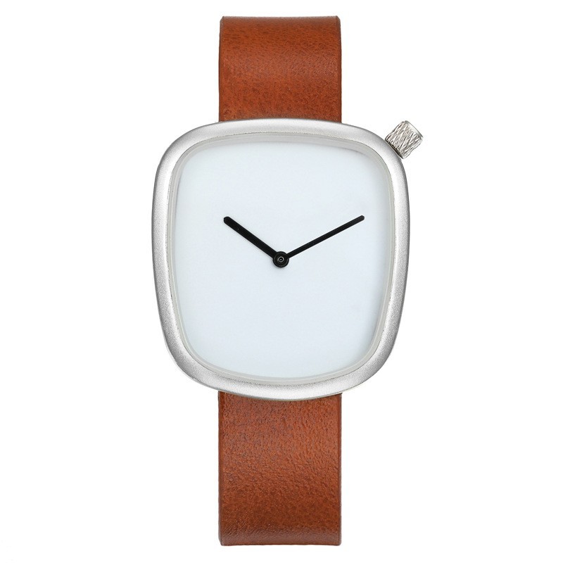 TOMI Minimalist Men’s Watch Ultra-Thin Square Dial Elegant Quartz Leather Strap