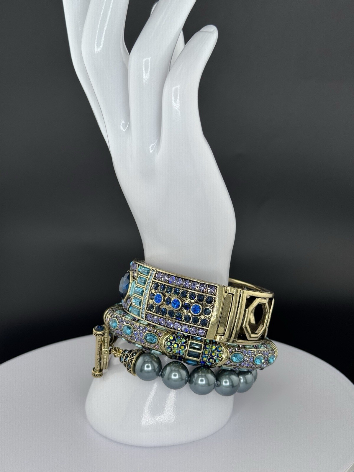 RARE FULL SET signed Heidi Daus Lavish Layers in Blue Sz Large