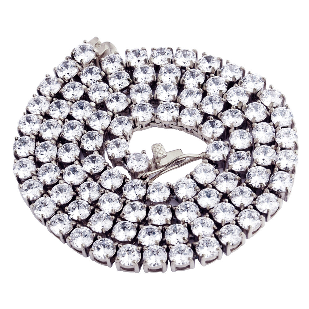 Mens Tennis Chain Necklace 100% Stainless Steel Cubic Zirconia Chain Bracelet