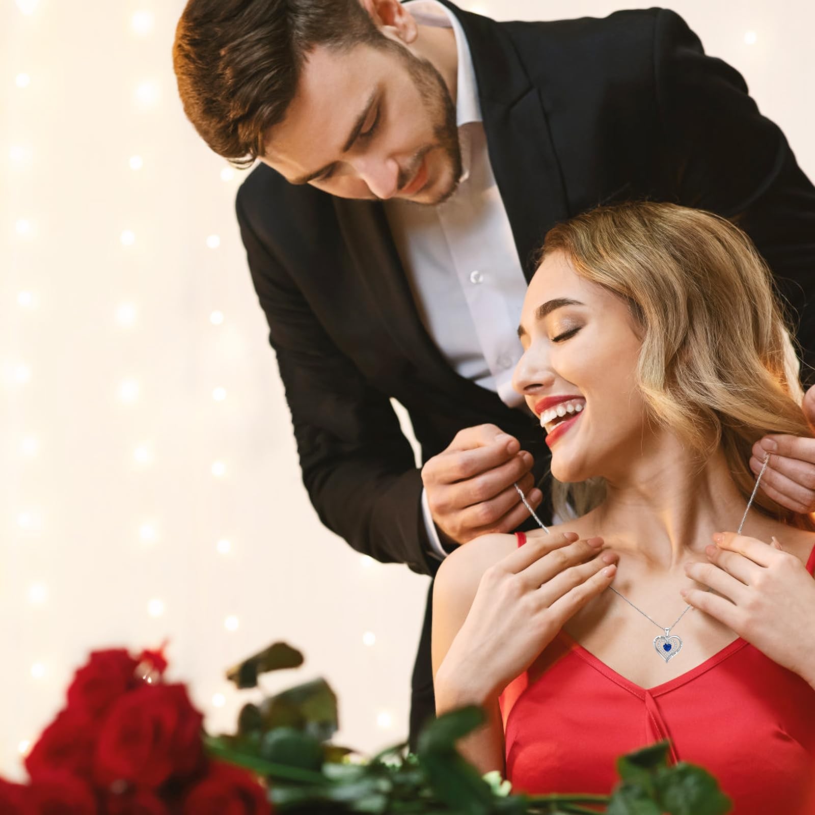 Women Gifts Ideas for Birthday, Preserved Forever Rose Gift with Necklace – Wife