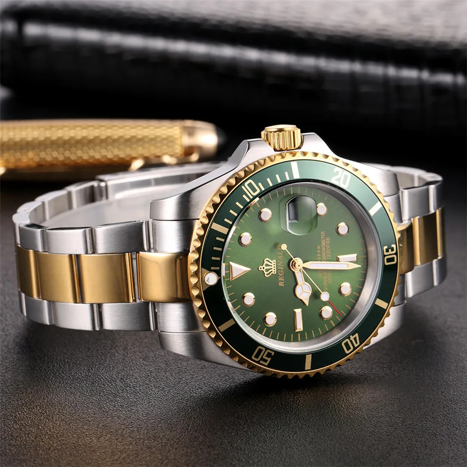 Men’s Sport Watch Rotatable Bezel GMT Sapphire Date Stainless Steel reloj hombre