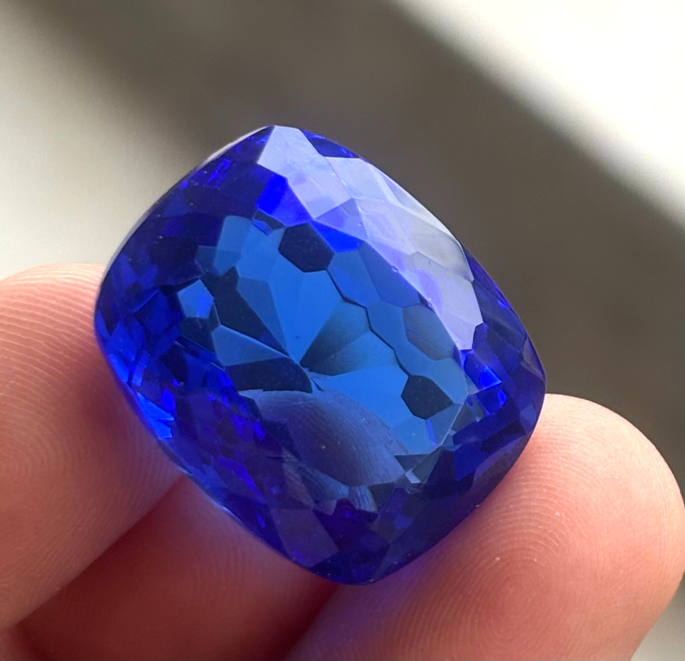 Natural Certified 87 Cts Cushion Shape Kashmiri Sapphire Loose Gemstone
