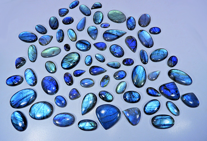 Natural Blue Flash Blue Labradorite Wholesale Cabochon Gemstone Lot