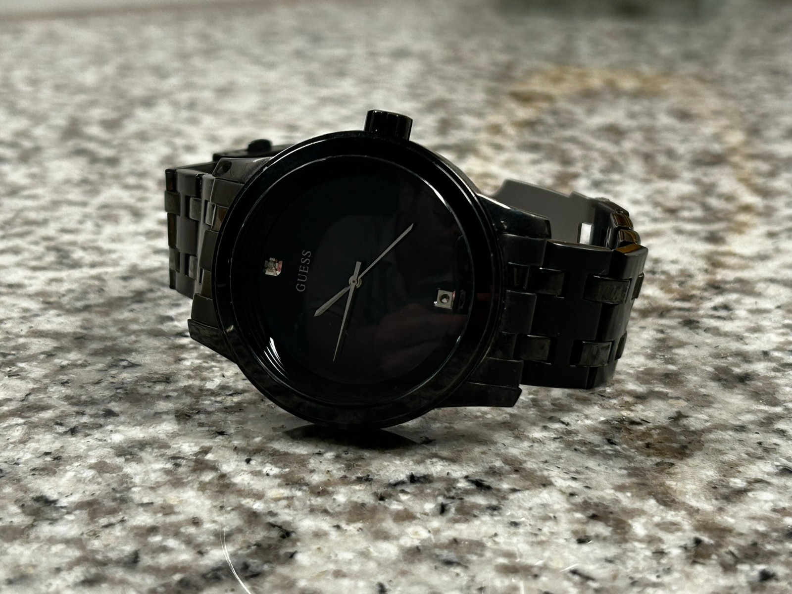 Used GUESS Black Stainless Steel Wrist Watch