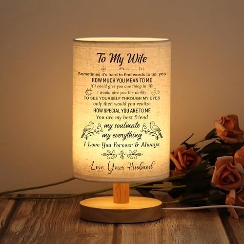 Gifts for Wife from Husband Table Lamp Romantic Anniversary Birthday Mothers Day