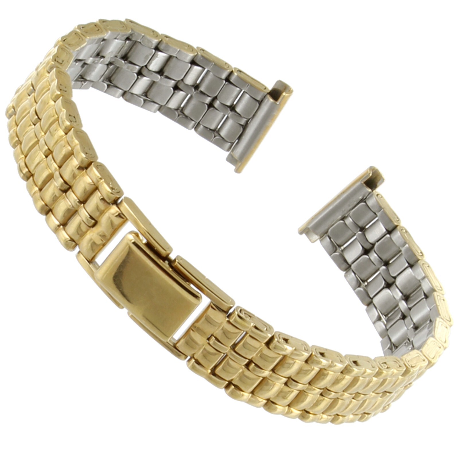 14mm Gilden Gold Tone Stainless Steel Ladies Straight Ends Watch Band 1046-Y