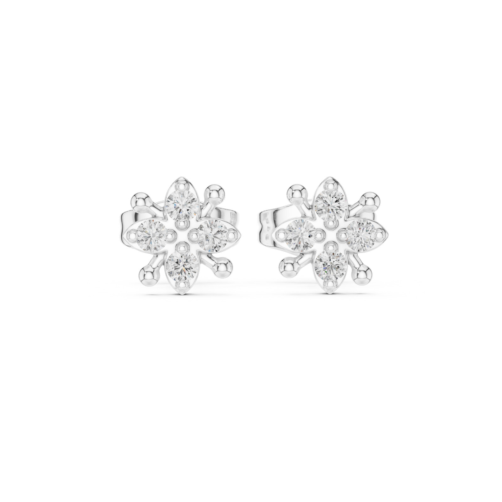 10 Ct Round Diamond Flower Earrings Gold Platinum Jewelry Gift for Women