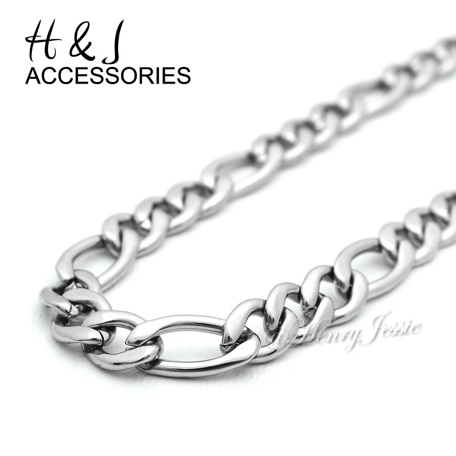 18-36″MEN Stainless Steel 4mm Silver Figaro Link Chain Simple Cross Pendant*SP
