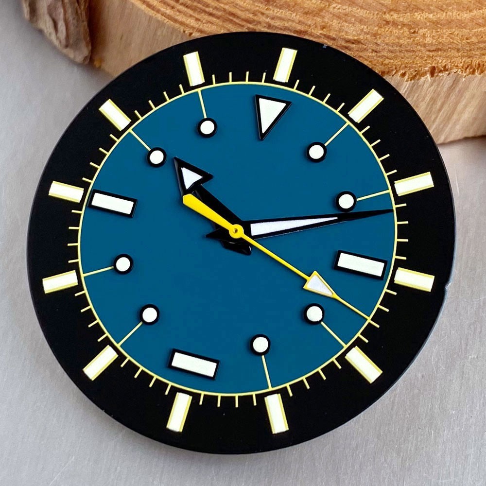 33.5mm Watch Dial Hand Black Blue Set Luminous Fit NH35 NH36 ETA 2824 PT500 Movt