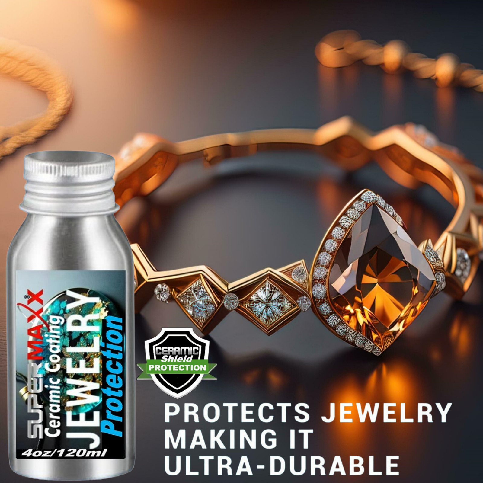 JEWELRY CLEAR COAT FOR GOLD, SILVER, PLATINUM, COPPER, EPOXY RESIN. – 4 OUNCE