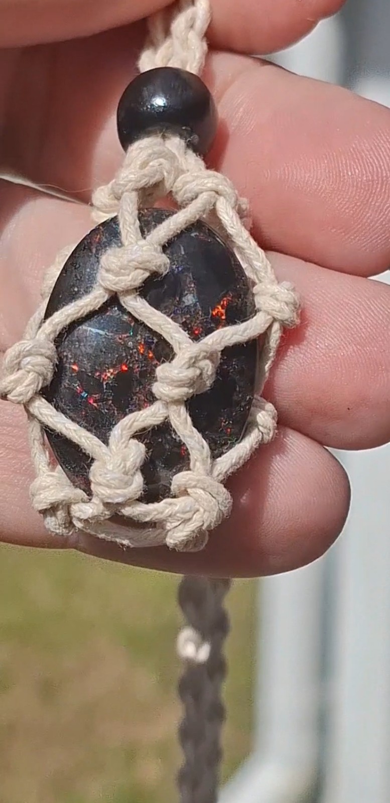 30cts Jundah treated matrix opal. Bright multicolour patterns on both sides