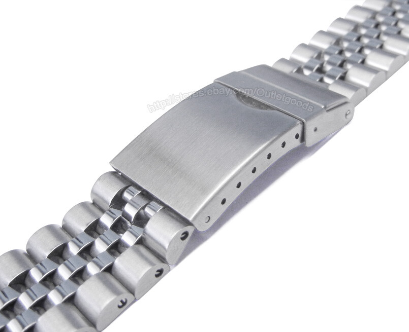 18mm 20mm 22mm Stainless Steel Flat End Jubilee Watch Band Bracelet Screw Links