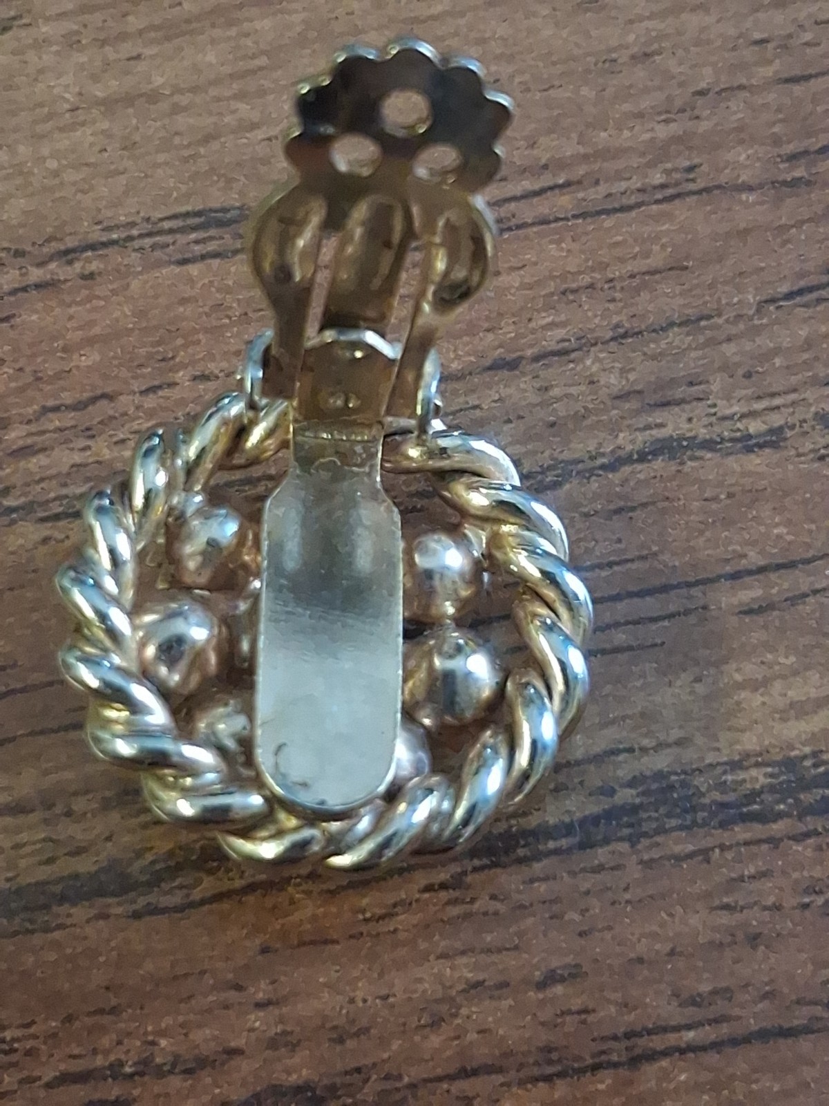 Authentic 1960s Victorian revival cluster clip on Earings. Heavy Gold Plated.