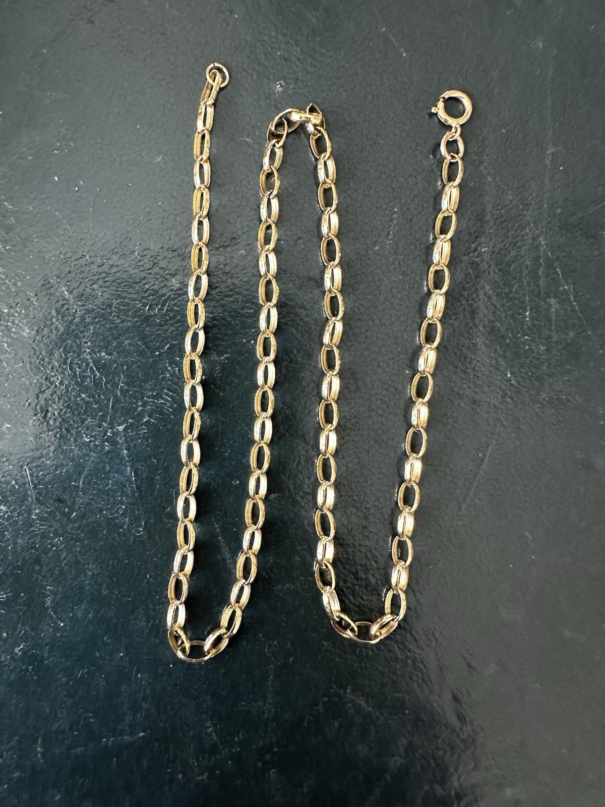 Vintage 9K Gold Belcher Choker Chain Necklace 3.65g B’ham Hallmark Unisex, Boxed