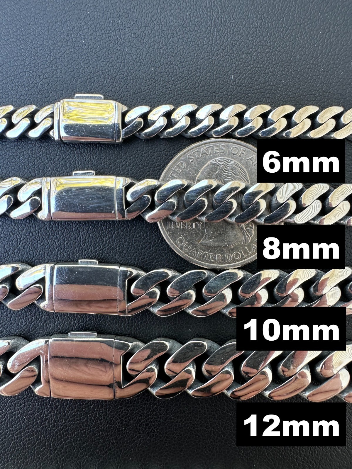 Miami Cuban Link Chain Necklace Real 925 Sterling Silver Sleek Box Clasp 6-12mm