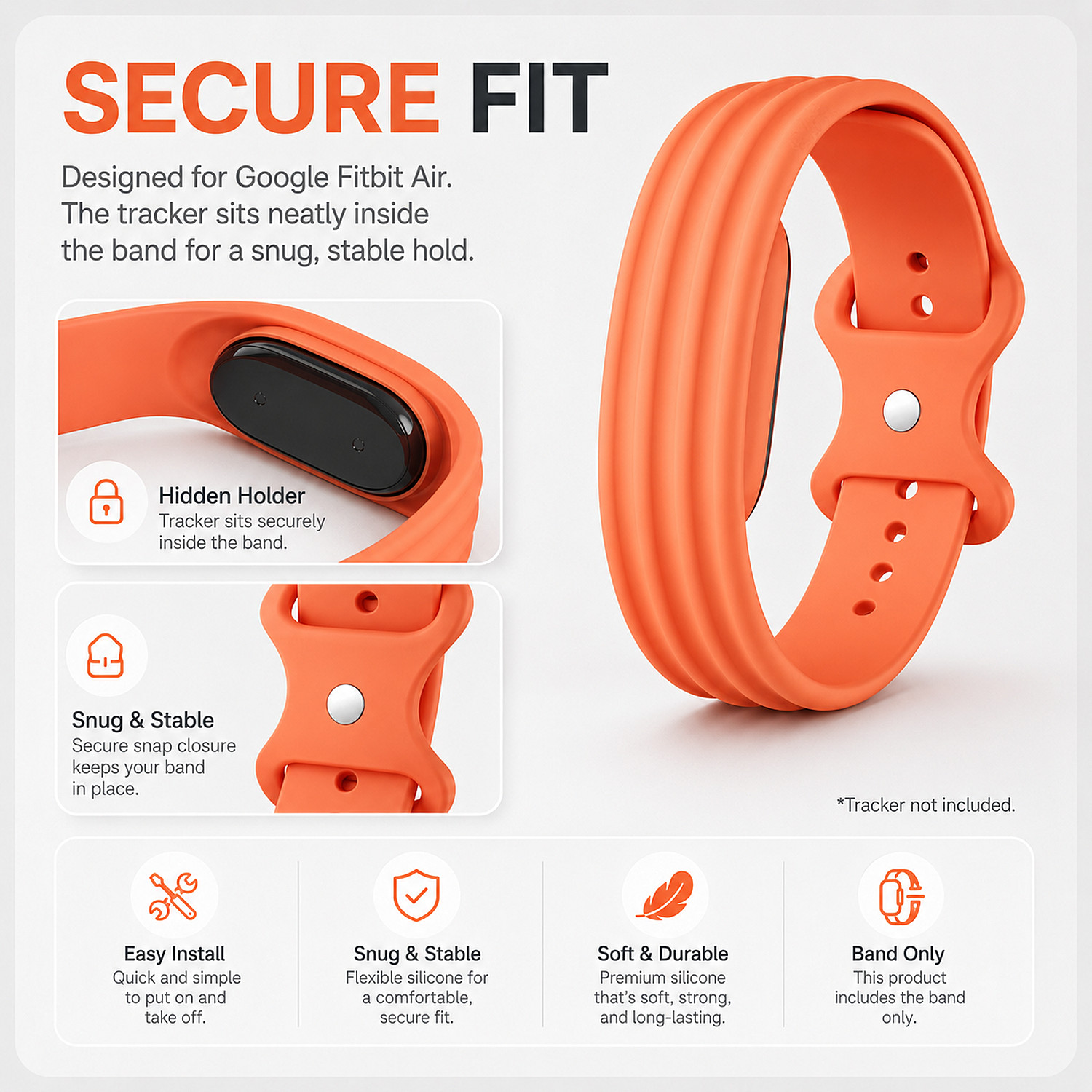 Silicone Band For Google Fitbit Air 2026 Skin-Friendly Sport Replacement Strap