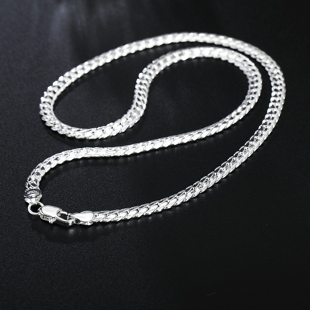 925 Sterling Solid Silver Chain Necklace Jewelry for Women Men Fashion Gift