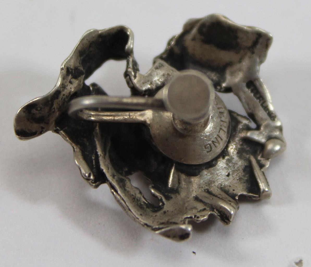Vintage Sterling Orchid Screw Back Earrings Joseff of Hollywood See Description