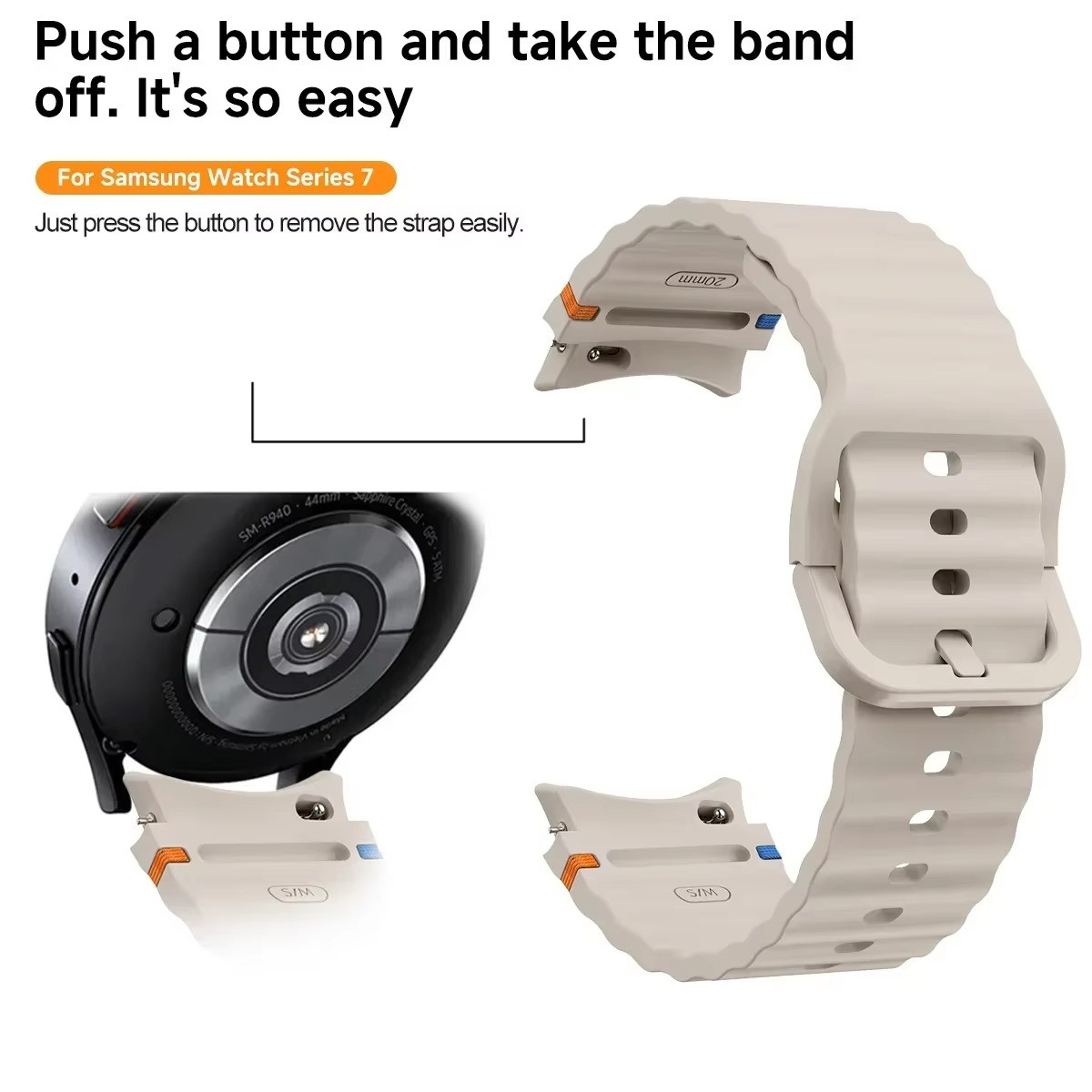 Strap For Samsung Galaxy Watch 7/6/5/4/FE 40/44/47mm Silicone Sport Watch Band,