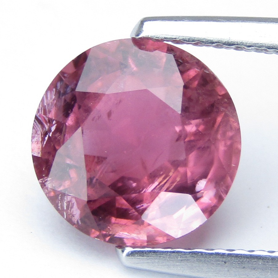 2.78Cts Genuine Natural Pink Tourmaline 8.7mm Round Step Cut Loose Gemstone