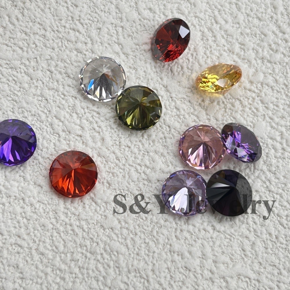 Multicolored Fancy Color Loose Zirconia Round 1000pcs 0.8-3.5mm for Rings